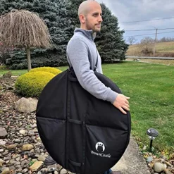 BrownCastle Crokinole Tournament Board with Carry Case Tracey Black