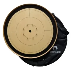 BrownCastle Crokinole Tournament Board with Carry Case Tracey Black