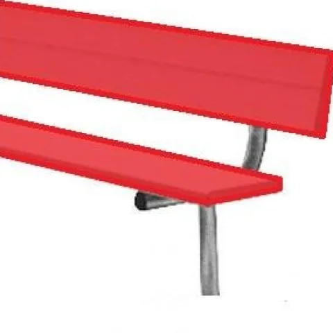 BSN Permanent Bench with Back 15′ Red