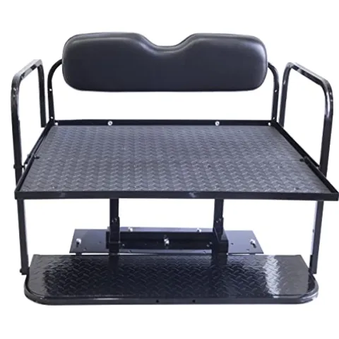 Buggies Unlimited Club Car Precedent Golf Cart Rear Flip Seat Kit Black