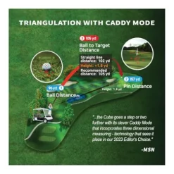 C T CADDYTALK Golf Laser Rangefinder Cube Retro-Inspired Design Black