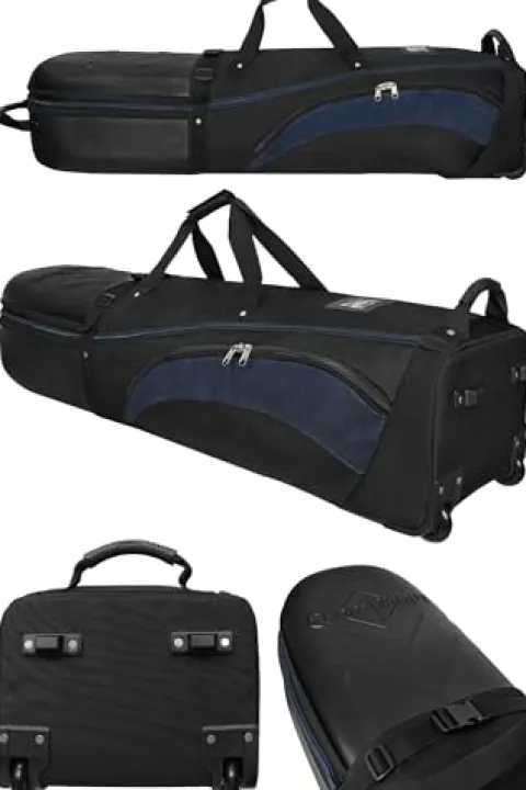 CaddyDaddy Enforcer Golf Travel Bag Soft-Sided Cover with Hard Top Protection Black/Blue