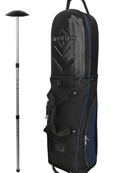 CaddyDaddy Enforcer Golf Travel Bag Soft-Sided Cover with Hard Top Protection Black/Blue