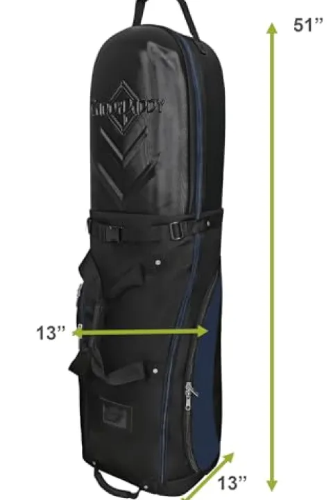 CaddyDaddy Enforcer Golf Travel Bag Soft-Sided Cover with Hard Top Protection Black/Blue