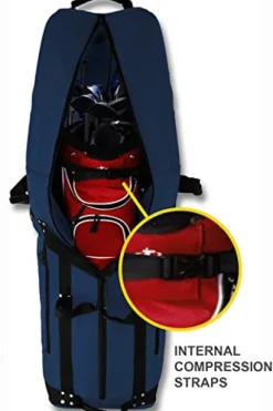 CaddyDaddy First Class Premium Soft-Sided Travel Cover Blue w/North Pole