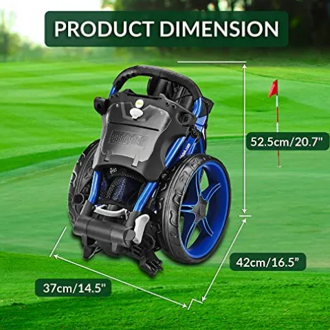 Caddytek CaddyLite Compact Semi-Auto Folding Golf Push Cart Blue
