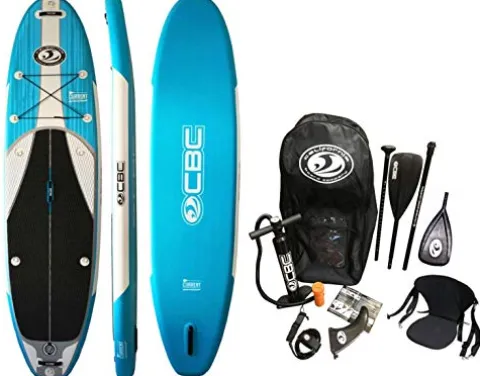 California Board Company 132 Current Inflatable Stand Up Paddle Board Blue/White/Black