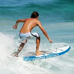 Camping Inflatable Stand Up Paddle Board Blue and White
