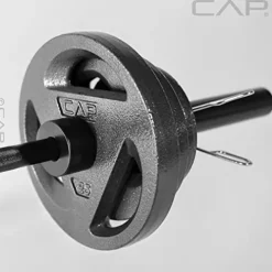 CAP Barbell 165 LB Olympic Grip Plate Set with 7 FT Olympic Bar and Collars Black