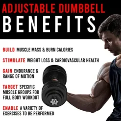 CAP Barbell Adjustable Dumbbell Weight Set Black 200 LB Pair