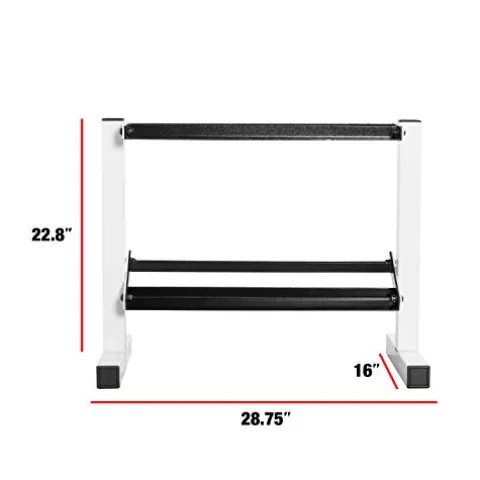 Cap Barbell 150-Pound Dumbbell Set with 24-Inch White Rack & Adjustable Bench Bundle