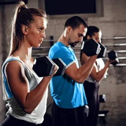 CAP Barbell Rubber Coated Dumbbell Set with Storage Rack (150-Pound) Black