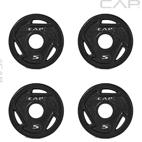 CAP Barbell Starter Olympic Weight Set 105lbs, Set with Plates and Bar