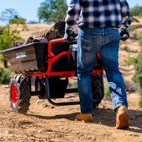 Cardinal Heavy Duty Electric Utility Cart 40V Battery-Powered Wheelbarrow Black
