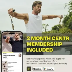 CENTR Dumbbell Weight Set with Rack – 150 Lb Rubber Hex Weight Set