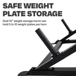 CENTR Half Rack – 7 Gauge Steel Squat Rack with J-Hooks, Pull Up Bar & Weight Storage – Matte Black