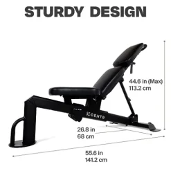 CENTR Multi-Adjustable Workout Bench – Decline/Incline – Matte Black