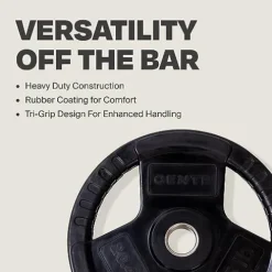 CENTR Olympic Barbell Weight Set with Bar 300 lb – Chrome/Black