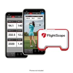 Certified Brands FlightScope Mevo Portable Golf Launch Monitor and Rangefinder White with Red Trim