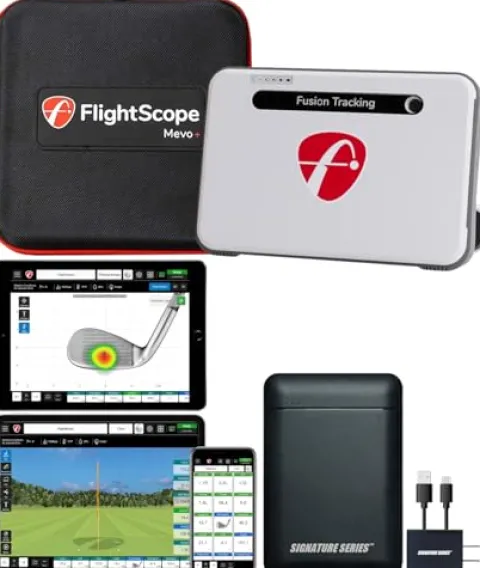 Certified Brands FlightScope Mevo+ LE Golf Launch Monitor & Simulator | Face Impact Bundle