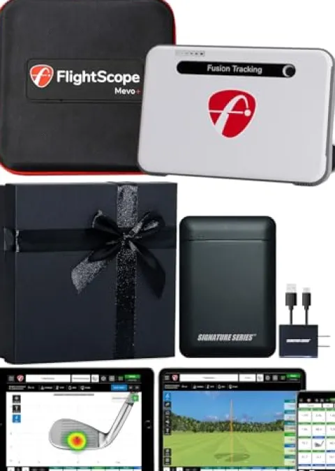 Certified Brands FlightScope Mevo+ LE Golf Launch Monitor & Simulator | Signature Power Bundle
