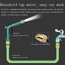 C/H Garden Hose Pipe 5m Flexible Lightweight with 4 Function Spray Gun Yellow