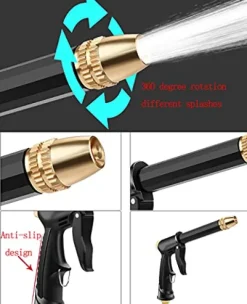 C/H Garden Hose Pipe 5m Flexible Lightweight with 4 Function Spray Gun Yellow