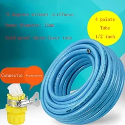 C/H PVC Garden Fiber Braided Water Hose Pipe 30M Blue