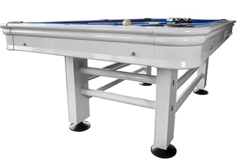 Chamberlain Game Tables Malibu Nights 7 Ft Outdoor Pool Table White and Blue
