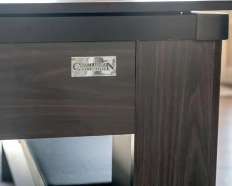 Chamberlain Game Tables New York Nights 7 Ft Pool Table Set with Benches and Top Espresso