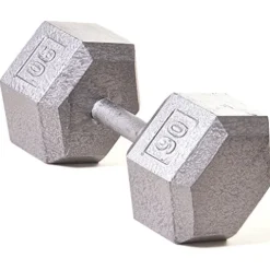 Champion Barbell Solid Hex Dumbbell 90 lb Grey