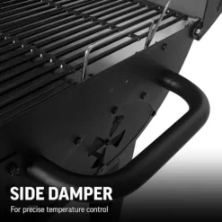 Char-Griller Texas Trio 3-Burner Gas & Charcoal Grill and Smoker Black