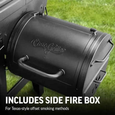 Char-Griller Texas Trio 3-Burner Gas & Charcoal Grill and Smoker Black