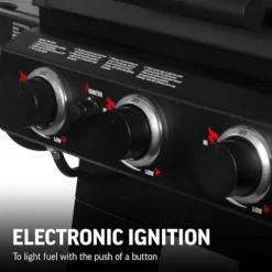 Char-Griller Texas Trio 3-Burner Gas & Charcoal Grill and Smoker Black