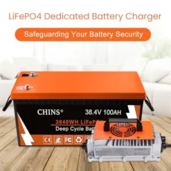 CHINS 36V 100Ah LiFePO4 Golf Cart Battery with Bluetooth & Charger