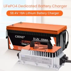 CHINS 48V 100Ah LiFePO4 Golf Cart Battery with Bluetooth & Charger