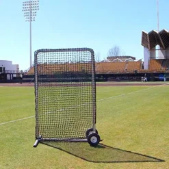 Cimarron Sports Outdoor Practice 4×6#84 Premier Safety Net and Frame with Wheels Black Stainless Steel