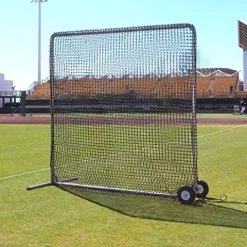 Cimarron Sports Outdoor Practice 8×8#84 Premier Fielder Net and Frame with Wheels Black, Stainless Steel