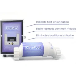 Circupool Universal25 Saltwater Chlorinator System 25k-Gallon Titanium Cell White