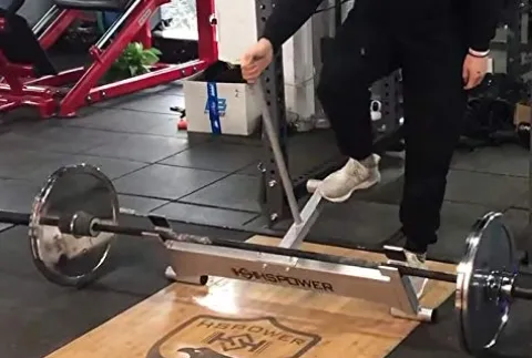 CKIDS Barbell Deadlift Bar Jack Double Grooved – Olympic Weight Plates Load & Unload