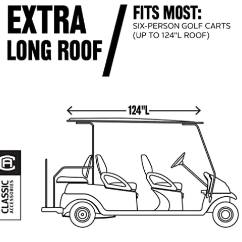 Classic Accessories Fairway Golf Cart Deluxe Enclosure Light Khaki