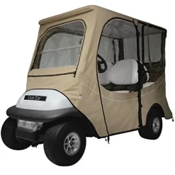 Classic Accessories Fairway Golf Cart FadeSafe Enclosure For Club Car, Short Roof Khaki