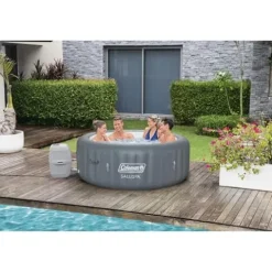 Coleman Palm Springs 4-6 Person EnergySense Smart AirJet Plus Inflatable Hot Tub Outdoor Spa