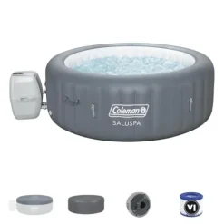 Coleman Palm Springs 4-6 Person EnergySense Smart AirJet Plus Inflatable Hot Tub Outdoor Spa