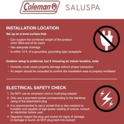 Coleman SaluSpa Ponderosa AirJet Inflatable Hot Tub with Non-Slip Seat, Gray
