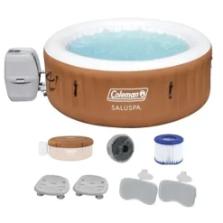 Coleman SaluSpa Ponderosa AirJet Inflatable Hot Tub with Spa Seats and Headrest Pillows