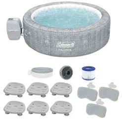 Coleman SaluSpa Sicily AirJet Inflatable Hot Tub with Pool/Spa Seat & Headrest Pillows