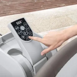 Coleman SaluSpa Sicily AirJet Hot Tub with 180 Jets & 6 Bestway Non-Slip Seats Gray