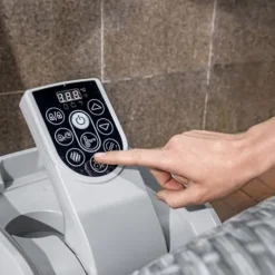 Coleman SaluSpa Sicily AirJet Inflatable Hot Tub Gray Wicker Print