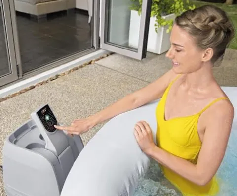 Coleman Tahiti EnergySense AirJet Inflatable Hot Tub Spa Gray